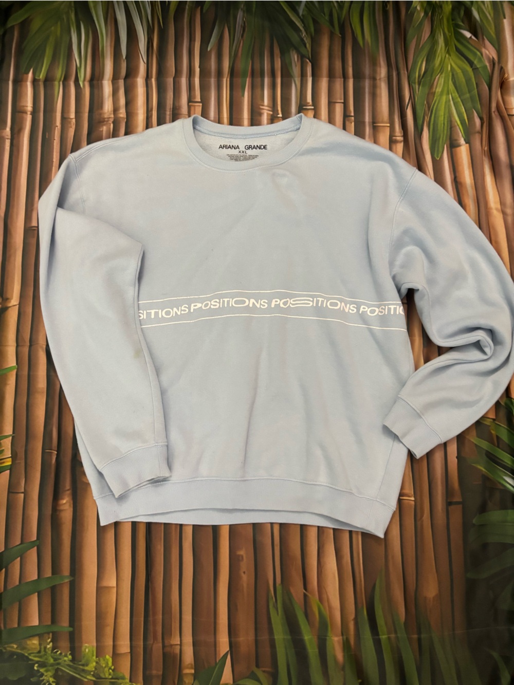 Ariana Grande Light Blue 'Positions' Crewneck Sweatshirt